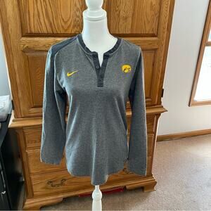 Nike University Of Iowa NCAA Dark Grey Yellow Long Sleeve Shirt Women’s Medium